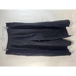 Anthropologie Maeve Black Linen Wide Leg Pant Size Large